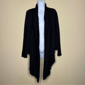 VELVET BY GRAHAM & SPENCER Black Asymmetrical Open Cardigan - Sz S